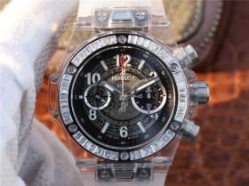 HB廠復刻手錶宇舶玻璃計時BIG BANG繫列411.JX.4802.RT“全透腕錶”￥4880