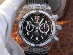 HB廠恆寶宇舶錶年度佳復刻手錶作品—宇舶玻璃計時BIG BANG繫列411.JX.4802.RT“全透腕錶”￥4580