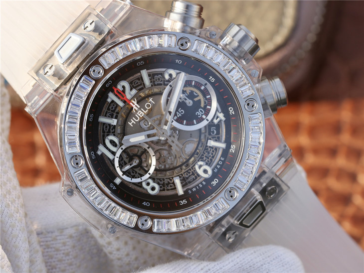 HB廠復刻手錶宇舶玻璃計時BIG BANG繫列411.JX.4802.RT“全透腕錶”￥4880-復刻手錶