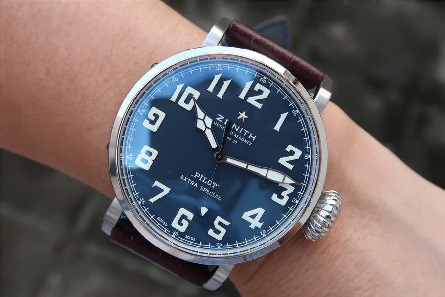 高仿真力時飛行員 XF真力時飛行員c738藍面￥3180-復刻手錶