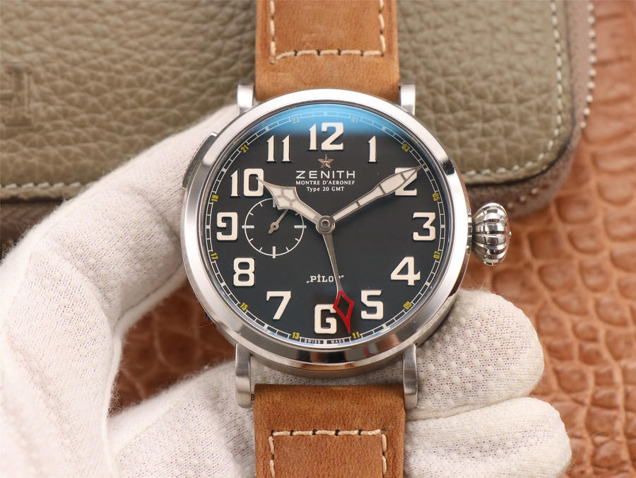 高仿真力時手錶價格錶 真力時飛行員GMT兩地時間功能￥3180-復刻手錶