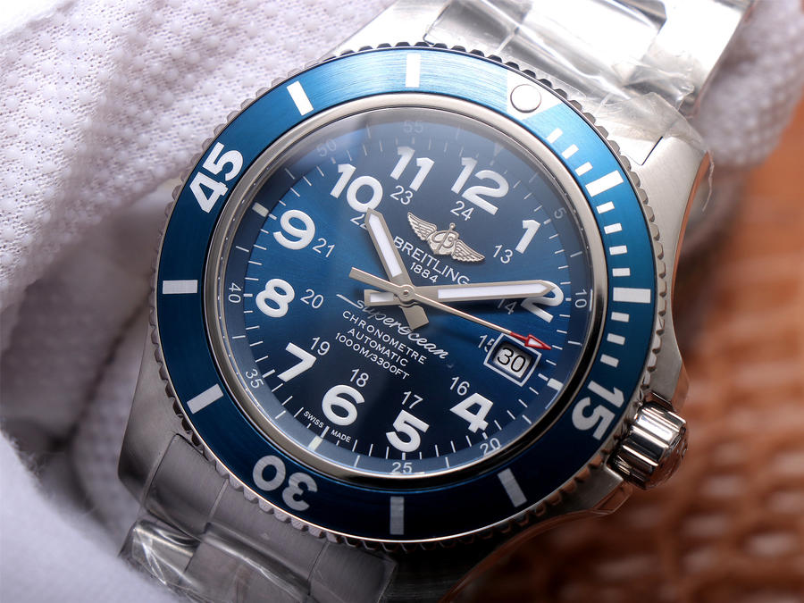 百年靈哪個廠手錶高仿錶的好 tf廠手錶百年靈超級海洋 藍盤￥3480-復刻手錶