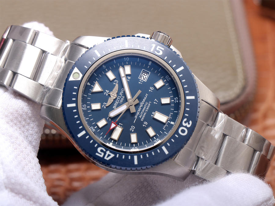 百年靈高仿錶 tf廠手錶百年靈超級海洋 藍盤￥3480-復刻手錶