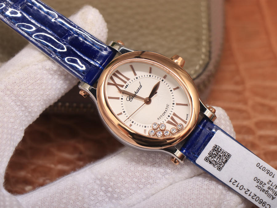 高仿蕭邦女士手錶價格及圖片 蕭邦CHOPARD快樂鉆石女錶玫瑰金￥3180-復刻手錶