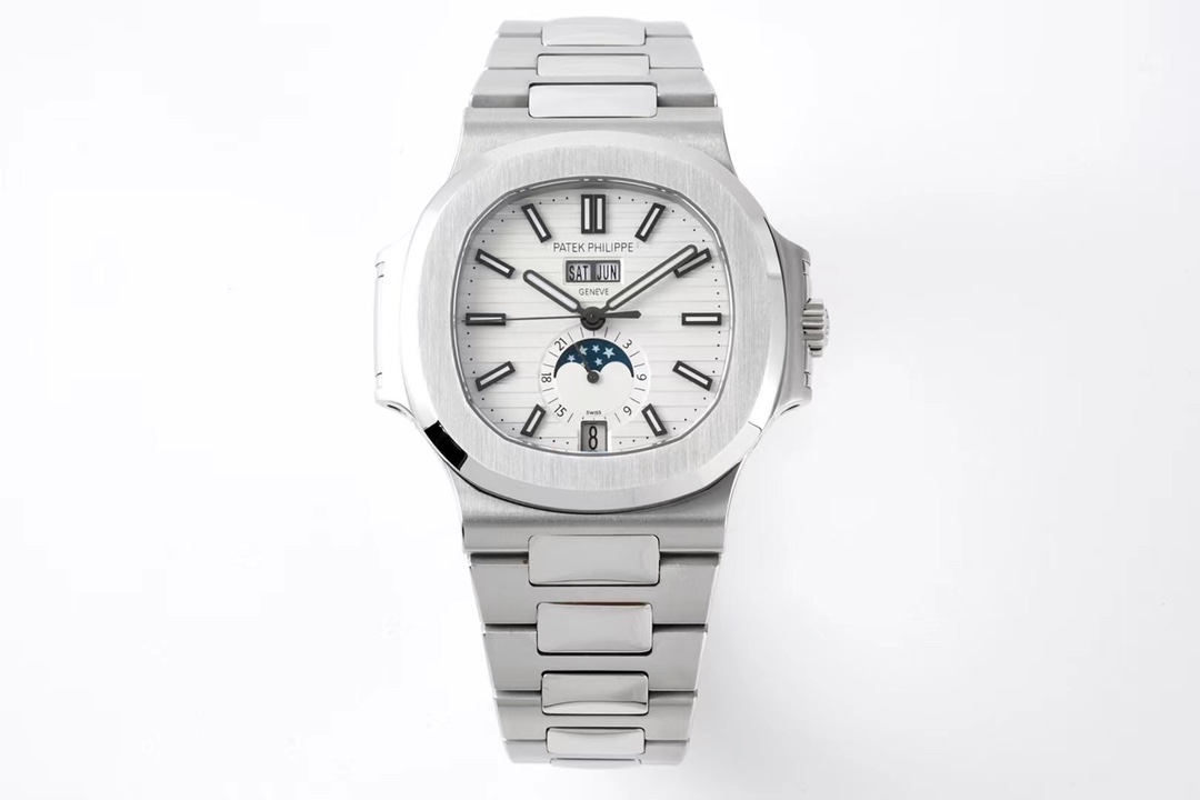 百達翡麗鸚鵡螺57261比1復刻 ppf 白盤 男士手錶￥4880-復刻手錶