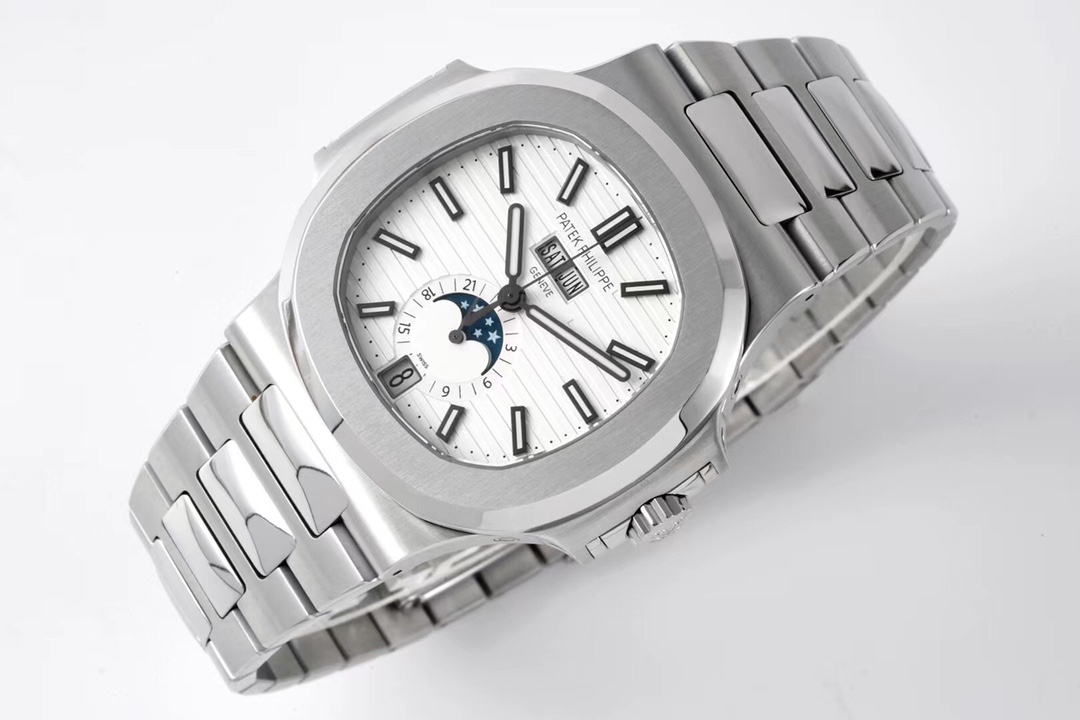 百達翡麗鸚鵡螺57261比1復刻 ppf 白盤 男士手錶￥4880-復刻手錶