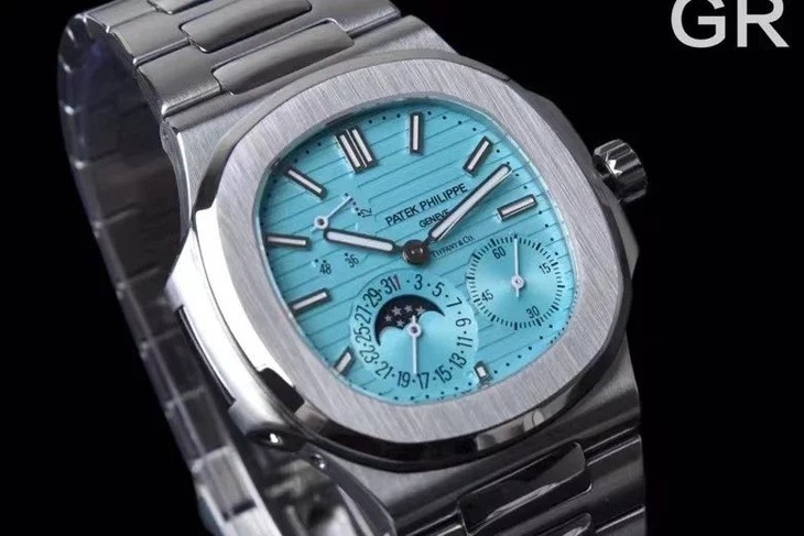 百達翡麗57121比1復刻 gr百達翡麗鸚鵡螺 藍鬼魅跟灰灰幽靈 機械錶￥4880-復刻手錶