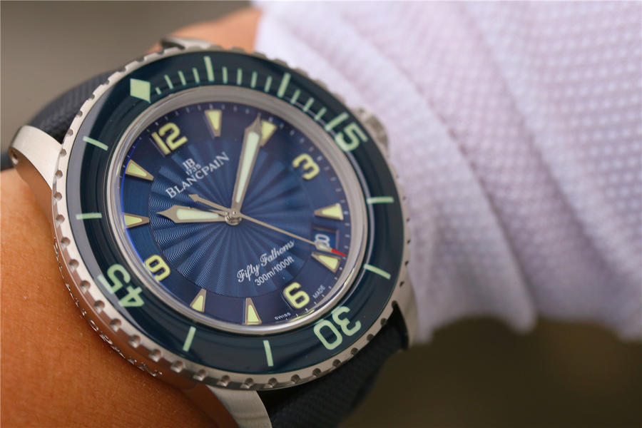 復刻手錶腕錶寶珀五十尋 ZF寶珀五十噚5015D-1140-52B 藍盤￥4580-復刻手錶