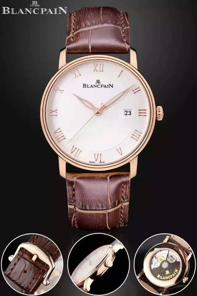 【商務】寶珀Blancpain 經典繫列 6651-3642 18K玫瑰金 男士自動機械錶 商務腕錶￥2980 -復刻手錶