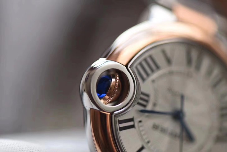 V6廠卡地亞藍氣球33mm價格 W2BB0023 間金藍氣球女錶精仿錶￥3180-復刻手錶