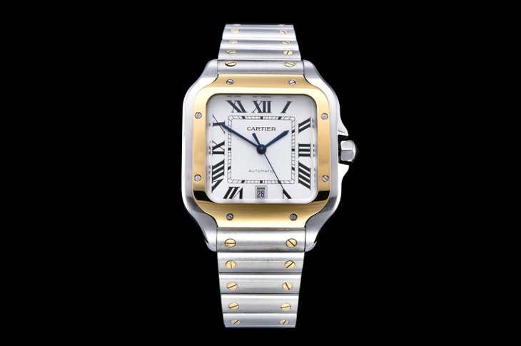 卡地亞山度士1比1復刻錶價格 gf卡地亞山度士W2SA0006 間金￥4580-復刻手錶